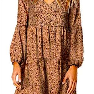 Formal brown midi dress